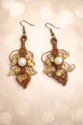 Polynesian White Pearl & Citrine Earrings – Handmade Island Style