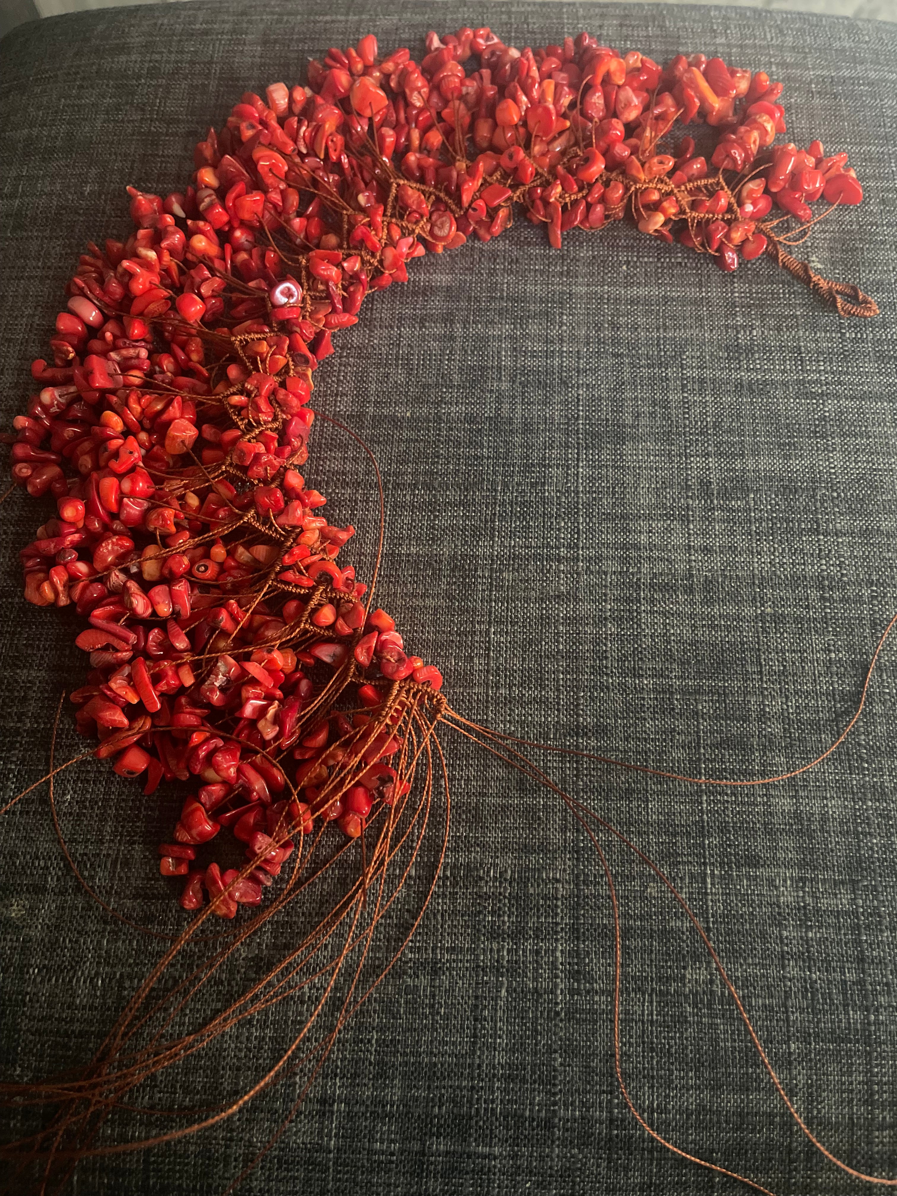 Handcrafted Red Coral Polynesian Necklace
