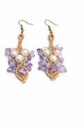 Tiki Pearl Lilac Amethyst & Pearl Earring - Handcrafted Polynesian Design
