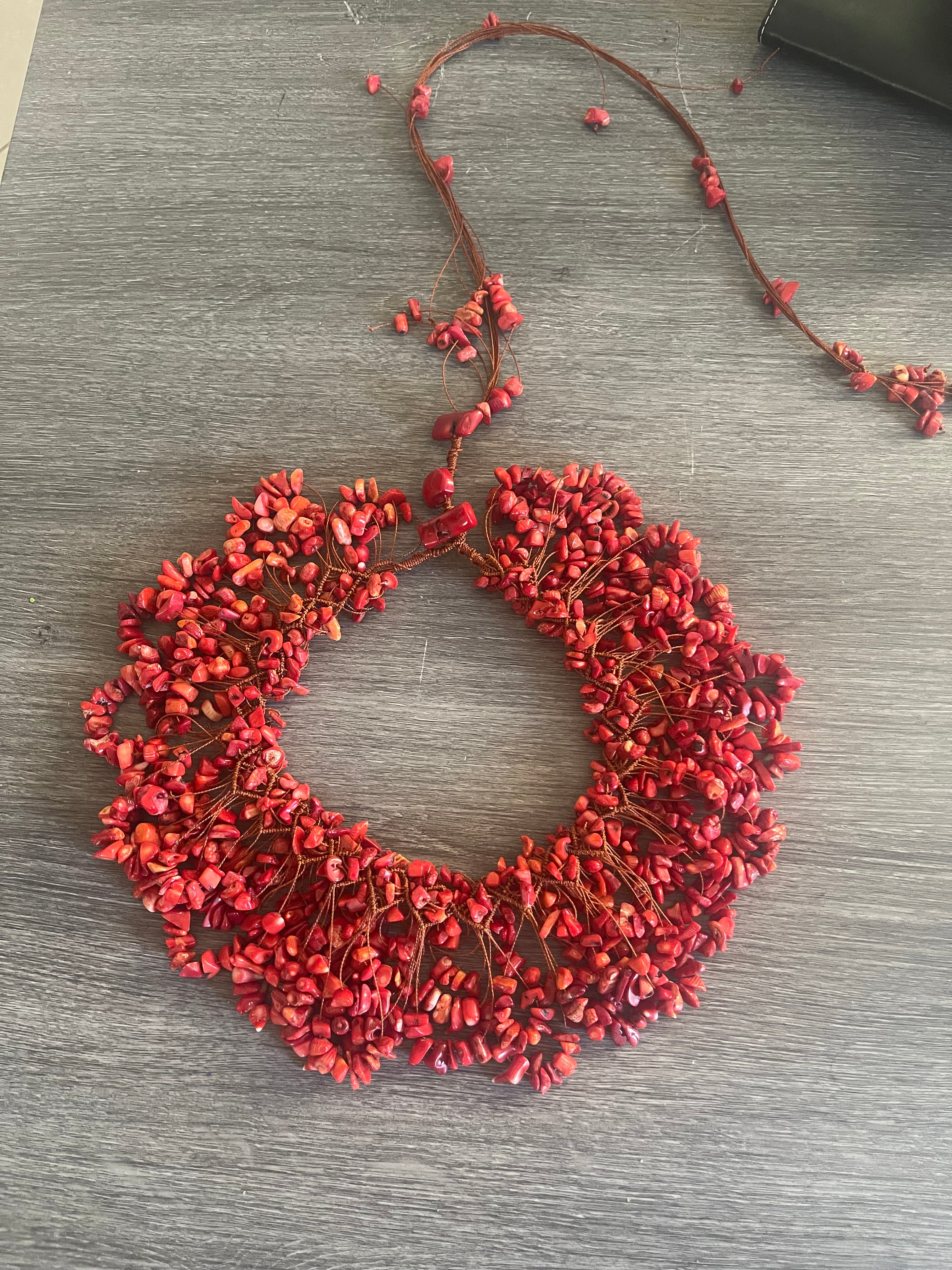 Handcrafted Red Coral Polynesian Necklace