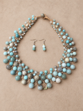 Handmade Amazonite Macrame Statement Necklace